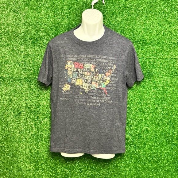 Banana Republic Gray Short Sleeve Tee with Map Design - Picture 1 of 2